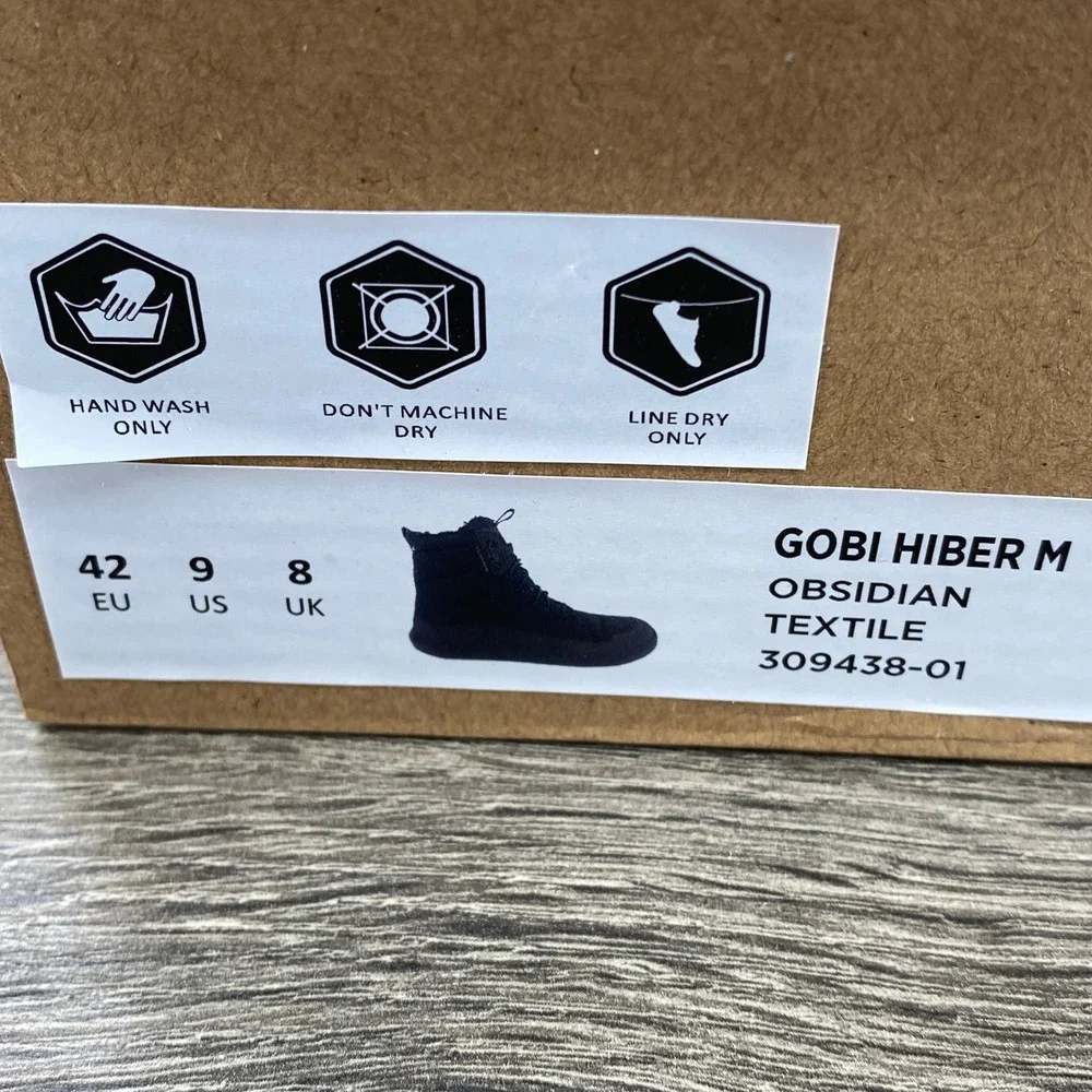 Vivobarefoot Gobi Hiber M Mens 9 Black Obsidian Primaloft Barefoot Winter Boots